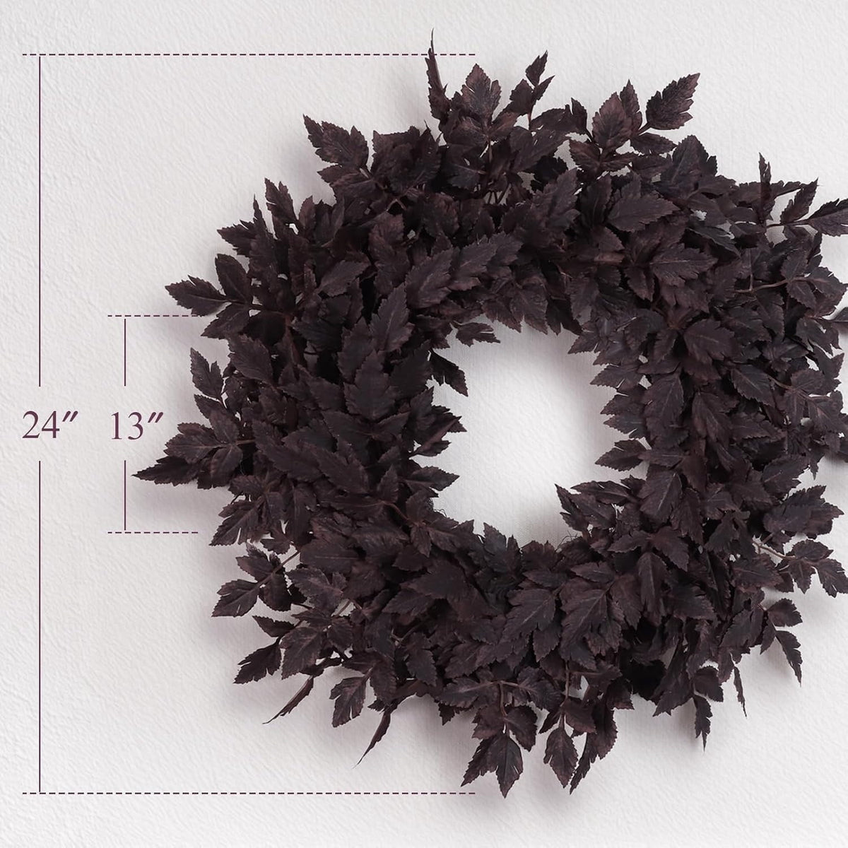 26 inch Fall Cimicifuga Leaves Front Door Wreath, Artificial Autumn Foliage Wreath, Decor for Indoor Outdoor Mantel, Window, Wall, Kitchen & Harvest Halloween