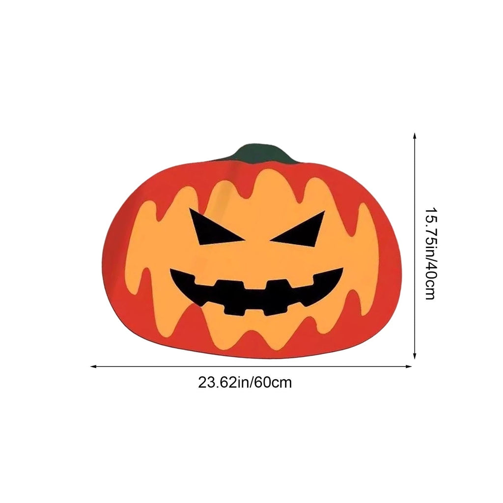 Halloween Door Mat Pumpkin Shaped Non-Absorbent Skidproof Mat 15.75x23.62in Polyester Skidproof & Weather Resistant for Front Door Porch Indoor Outdoor Halloween Door Mat by MPOISVA