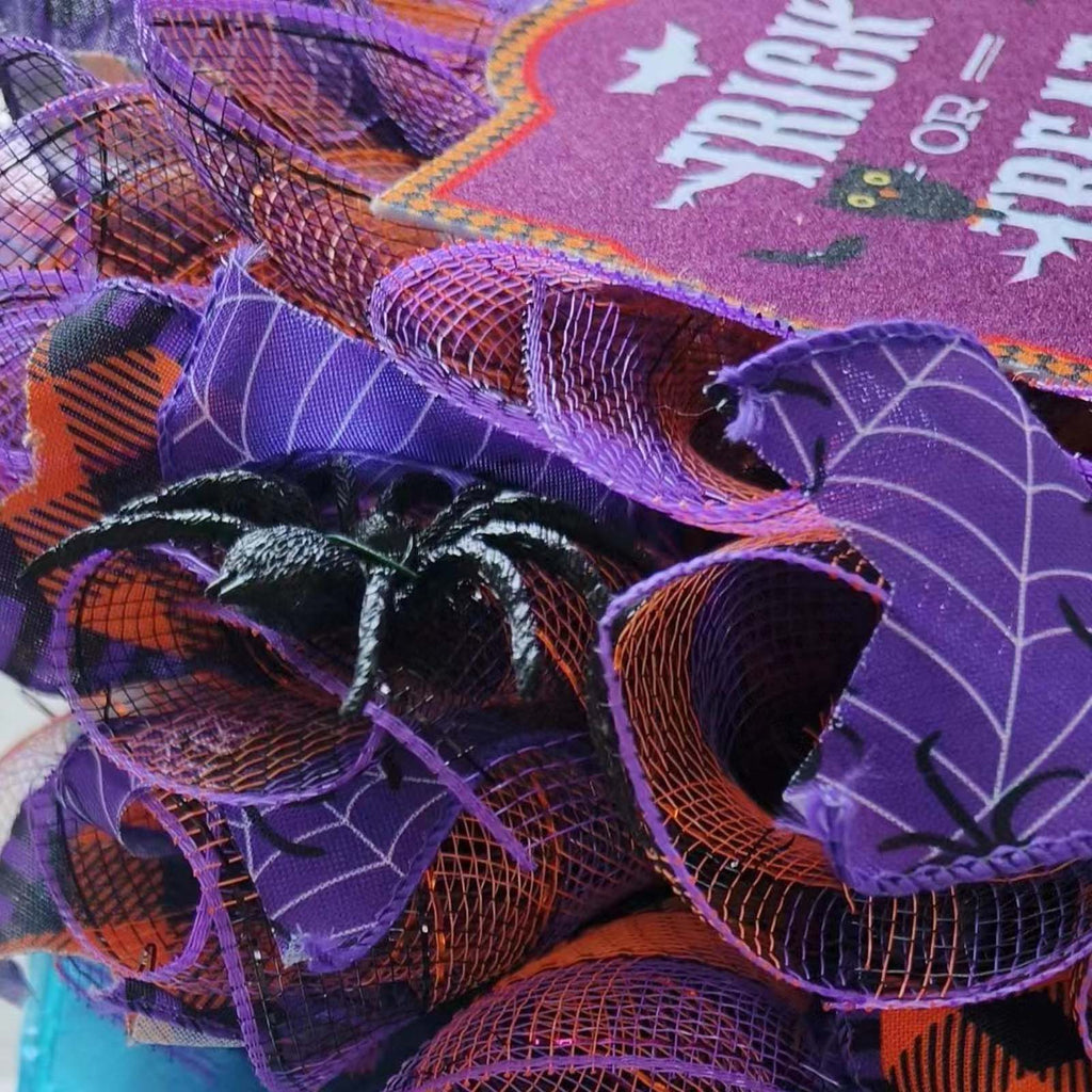 Halloween Wreath with Witch Legs,Purple Door Hanging Garland Front Door Wall Decorations Witch Garland