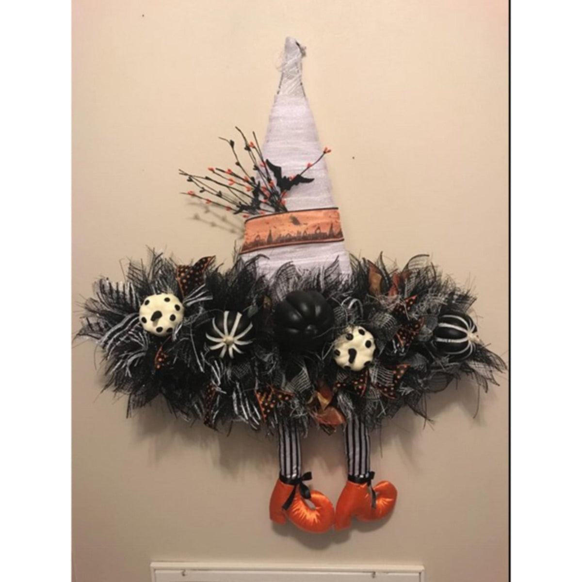 HEXBOOYOO Clearance Witch Hat Shaped Metal Wire Wreath Frame Hat Shape Wreath Form DIY Halloween Floral Form Ring for Garden Holiday DIY Making Crafts Accessories