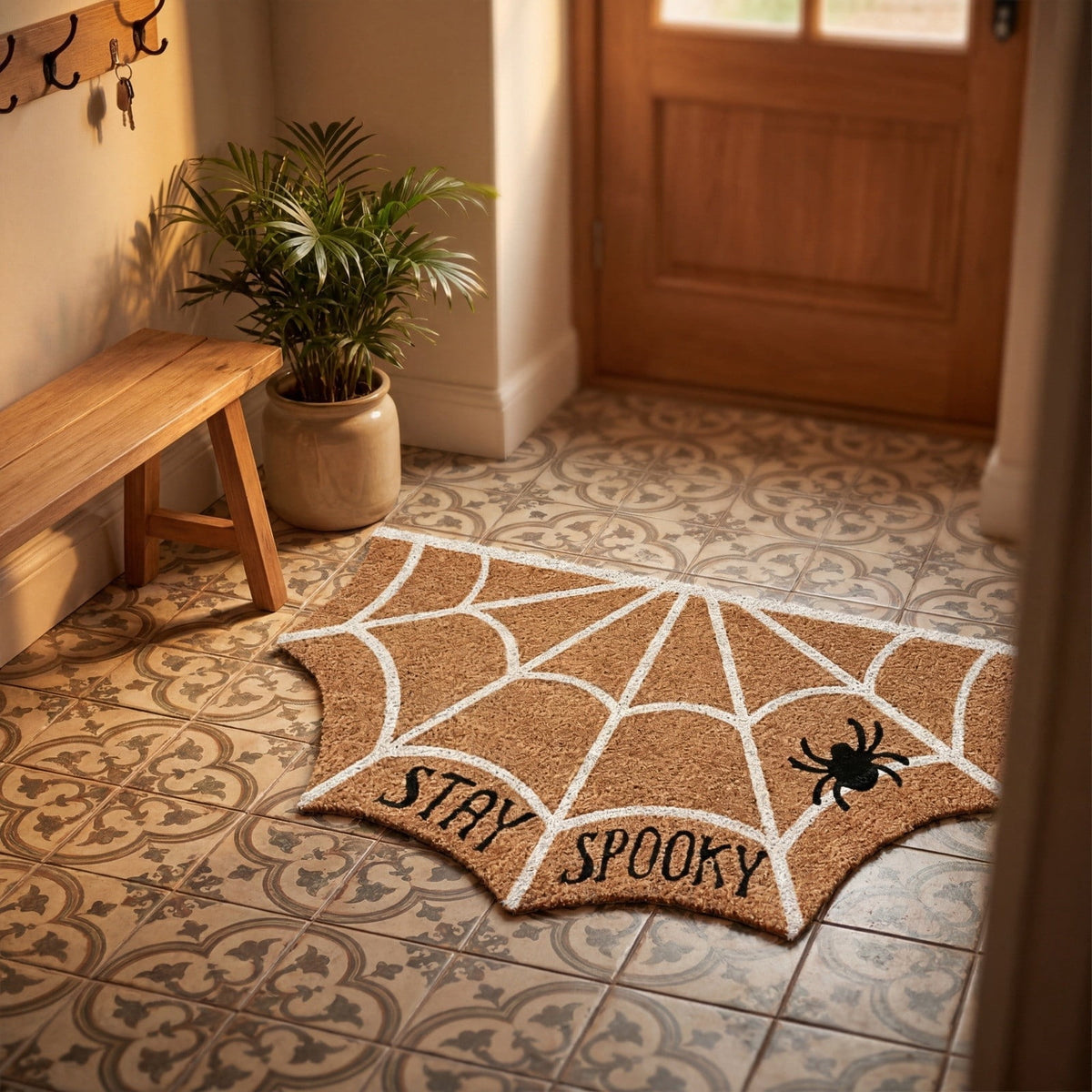 23.6x15.7 Inch Halloween Printed PVC Doormat, Non-Slide Rubber Back Dirt Trapping Front Door Indoor Outdoor Entryway Decor Floor Mat