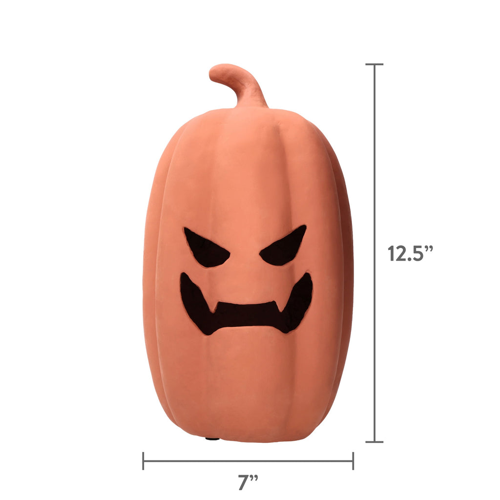 Paper Mache Jack-o'-Lantern Decoration, Black, 13.3", Halloween by Way To Celebrate