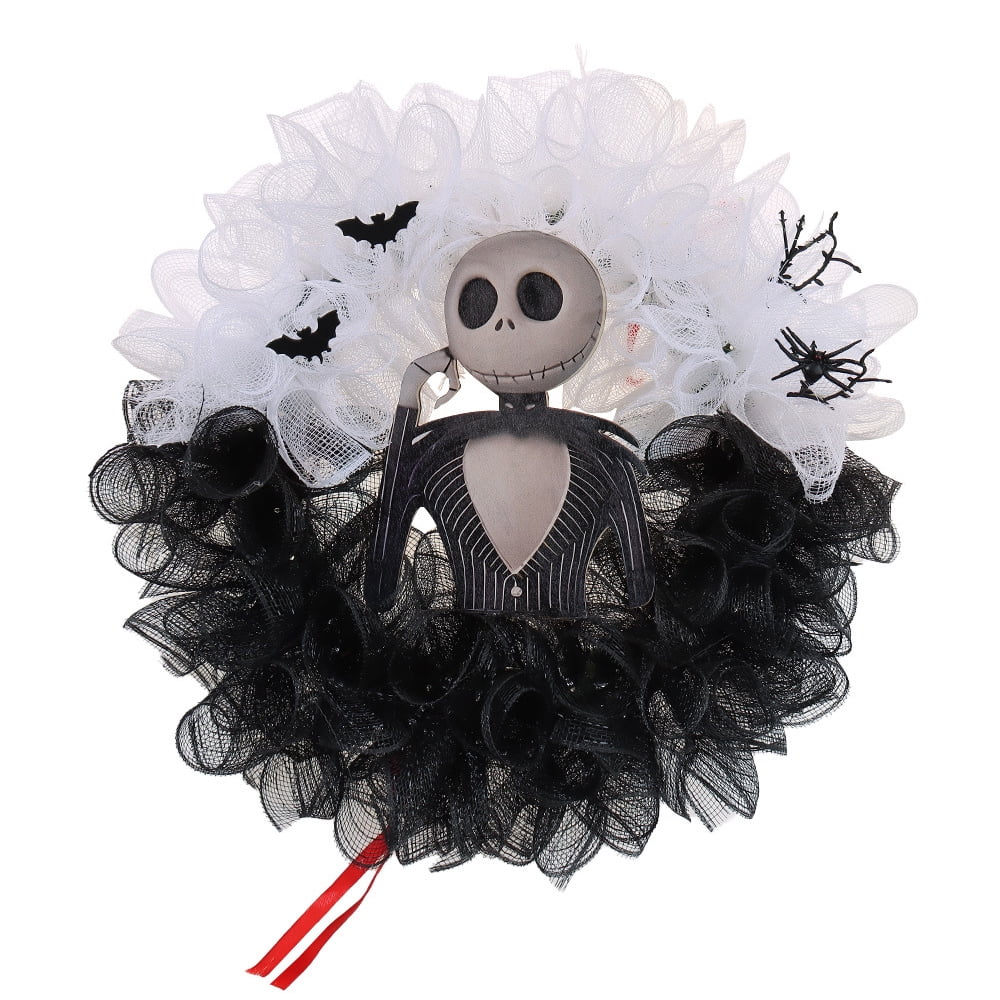 15.7" Halloween Party Skull Jack Wreath Horror Front Door Home Decor Garland Atmosphere Hanging Ring