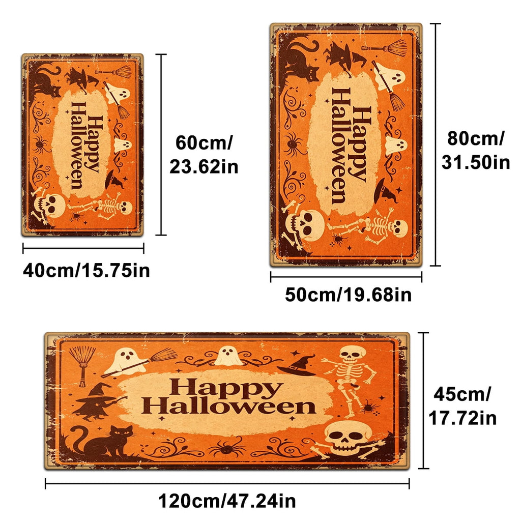 YIMEIS Halloween Orange Pumpkin Lantern Soft Non-slip 1Pc Flannel Mat and Kitchen Rugs,16''x24'',for Bathroom Entryway Bedroom