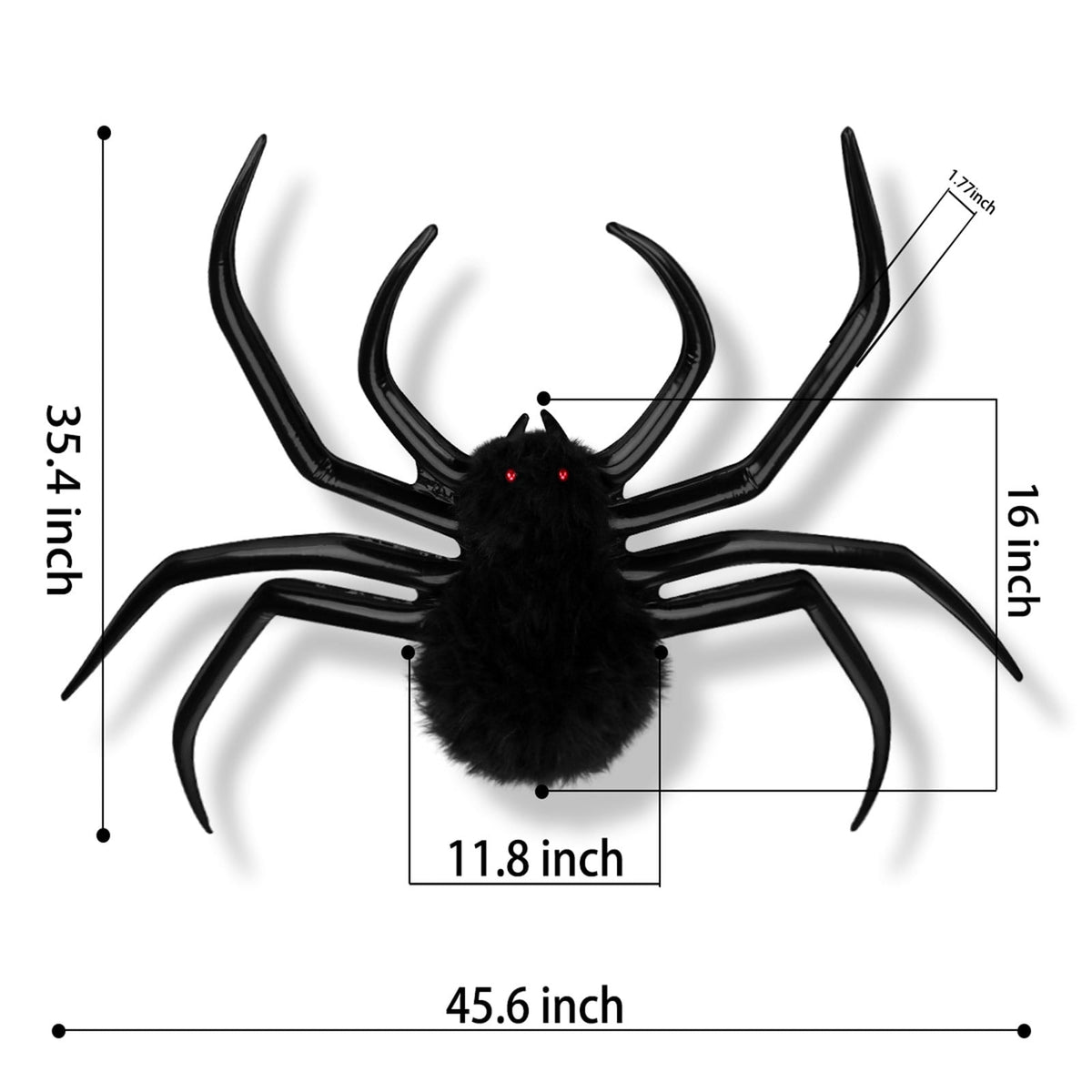 Halloween Inflatable Spider Halloween Outdoor Decorations Hairy Black Spider Scary Giant Spider Indoor Outdoor Blowup Spider Decoration Props For Halloween Yar