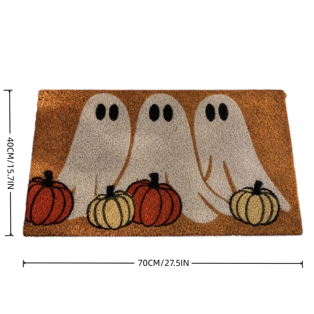 2026 Halloween Indoor Decorations Halloween Ghost And Pumpkin Doormat Cute Fall Welcome Mat For Front Porch Decor For Halloween Party, Yard Haunt, Indoor Outdoor Decor Props