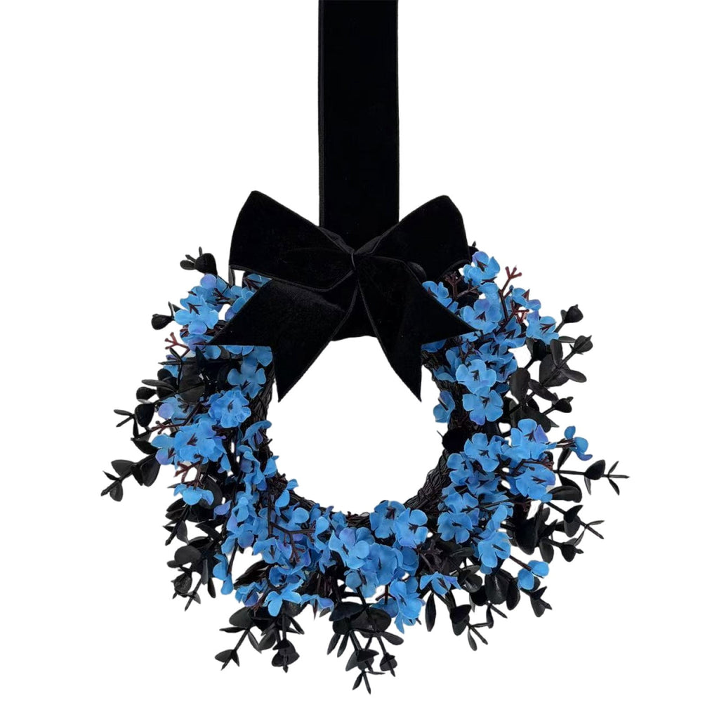 Halloween Star Shaped Bow Wreath for Window Door Display, Autumn Festival Artificial Wreath Decor