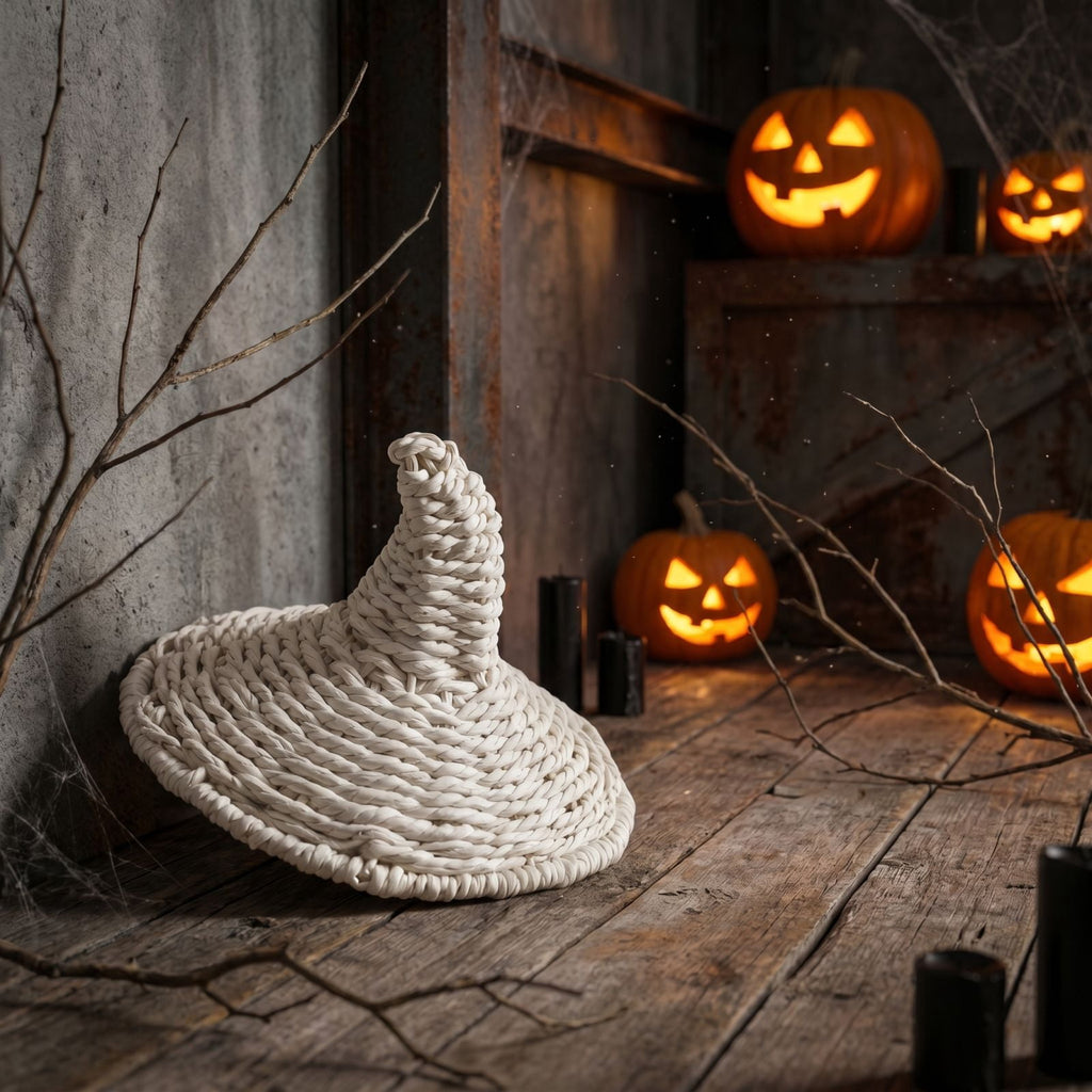 THOPBPRK 2026 Black Halloween Woven Pumpkin Jack-O'-Lantern, Halloween Decorations Pumpkin, USE LED Candle, Rattan Fall Halloween Decor for Home, 1Pack 11.8 Inch A