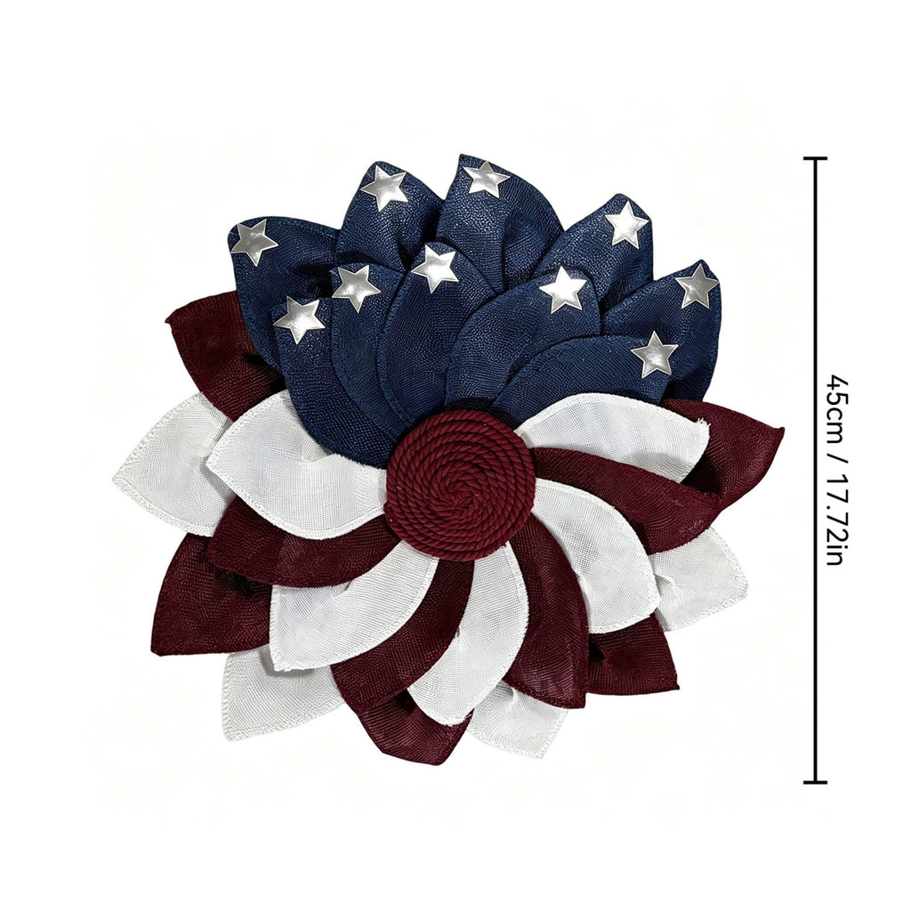 AZXY 20 Inch 4th of July Patriotic Wreath, Red White Blue Mesh Wreath with American Flag Star & Stripe Ribbons, Patriotic Americana Decor for Independence Day Memorial Day Front Door Indoor Outdoor