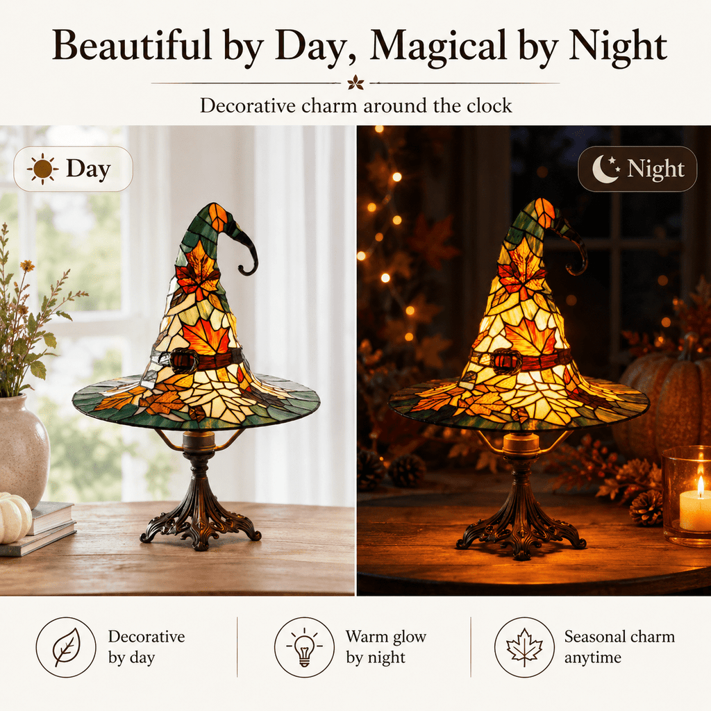 Diceymbol 11.81 Inch Halloween Ghost Night Light, Witch Hat Ghost Lamp with Jack O Lantern, Halloween Decorations Indoor for Table Mantel Party Decor