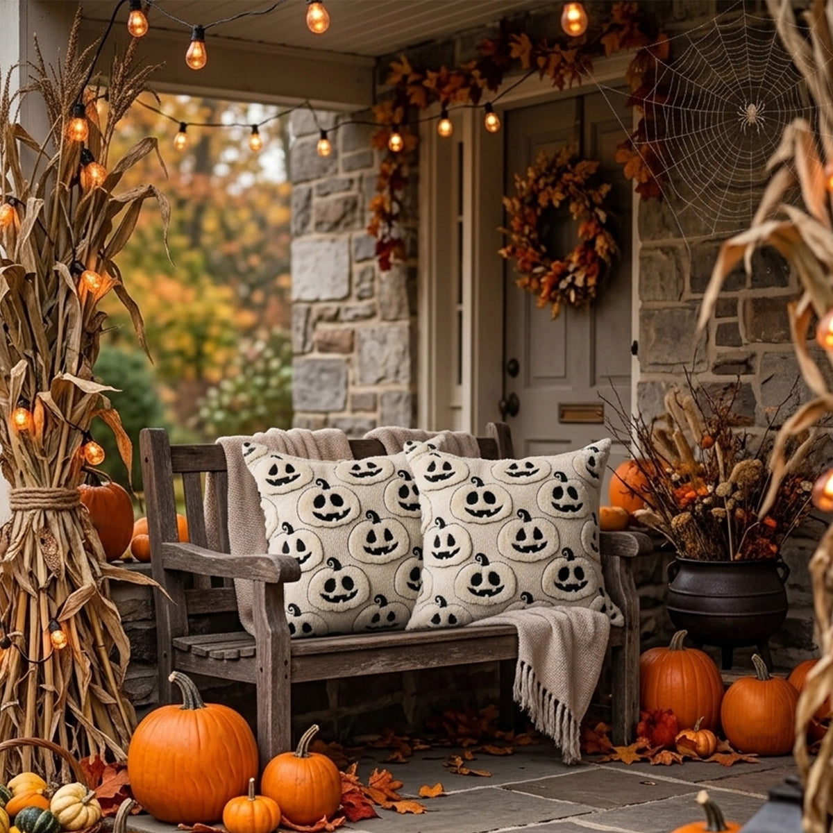 Cute Reading Ghost Plush Throw Pillow, Halloween Book & Pumpkin Bucket Ghost Stuffed Cushion, Spooky Season Decorative Pillow, for Sofa, Bedroom, Party Decor