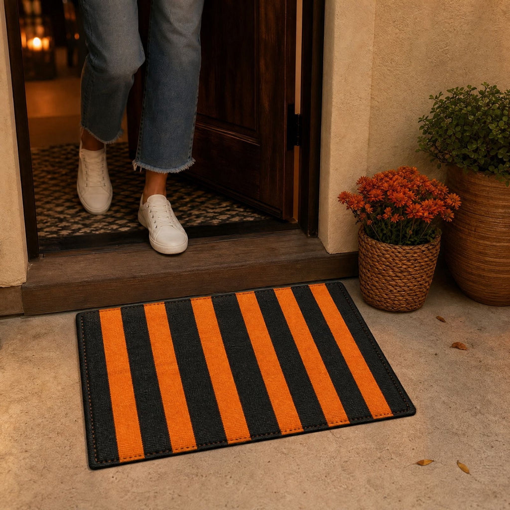 Front Door Mat Indoor Outdoor Entrance Rug, Semicircular Entrance Mat, Half Round Waterproo Non-Slip Durable Rubber Doormat for Garage, Patio, 29.5 inch