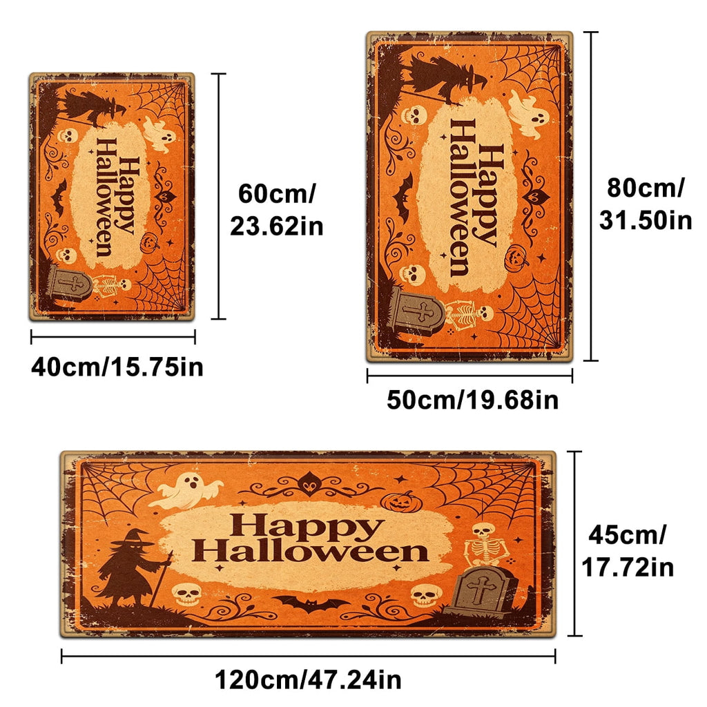 YIMEIS Halloween Orange Pumpkin Lantern Soft Non-slip 1Pc Flannel Mat and Kitchen Rugs,16''x24'',for Bathroom Entryway Bedroom