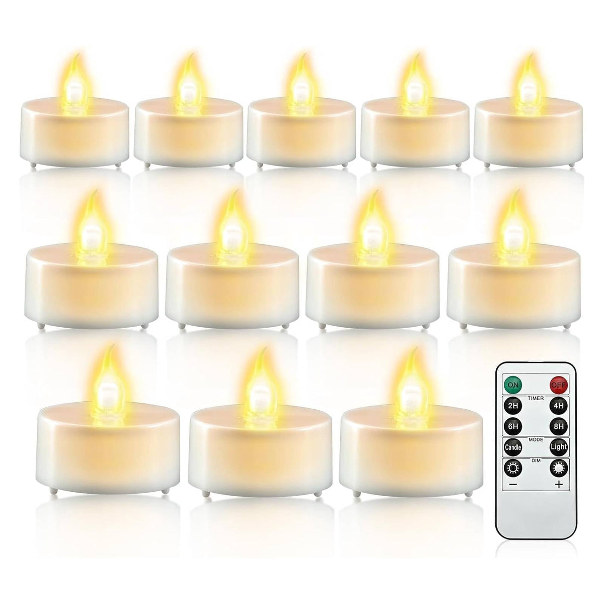 24PCS LED Tealight Candles with Remote Timer, Battery Operated Flameless Tea Light Candles, Fake Flickering Votive Candles for Home Centerpiece Table, Anniversary, Party, Halloween, Ramadan Decor