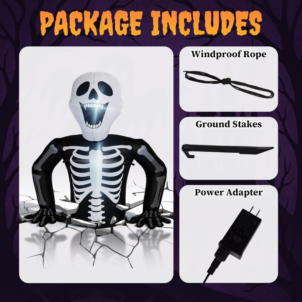 Ktaxon 6' Halloween Inflatables Skeleton Outdoor Halloween Decoration Emerging Large Skeleton