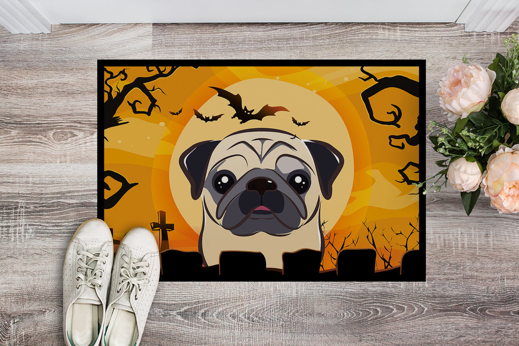 Carolines Treasures BB1820MAT Halloween Fawn Pug Indoor & Outdoor Mat- 18 x 27 in.