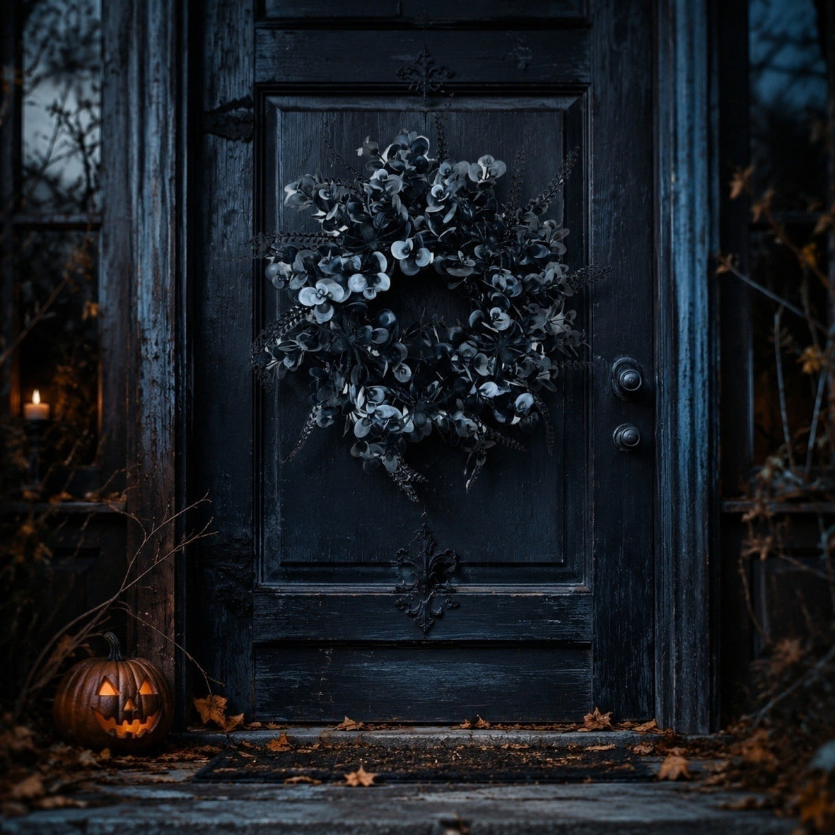 2026 Halloween Indooor Decoration Halloween Wreath Of Withered Branches Door Hanging Holiday Window Display Party Decoration Artificial Pumpkin Garland Wreath Wall Hanging