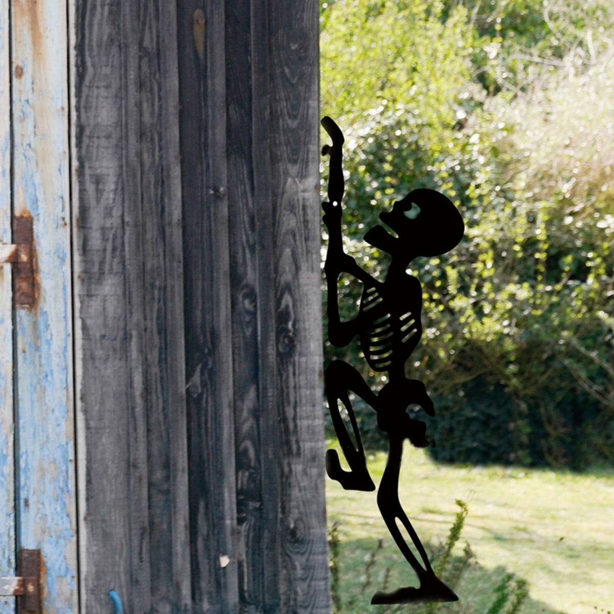 Halloween Metal Stakes Outdoor Decor Black Skeleton Silhouette Yard Decorations 14.57'' Spooky Skull Lawn Stakes for Halloween Garden Patio Pathway Autumn Decorative Stakes