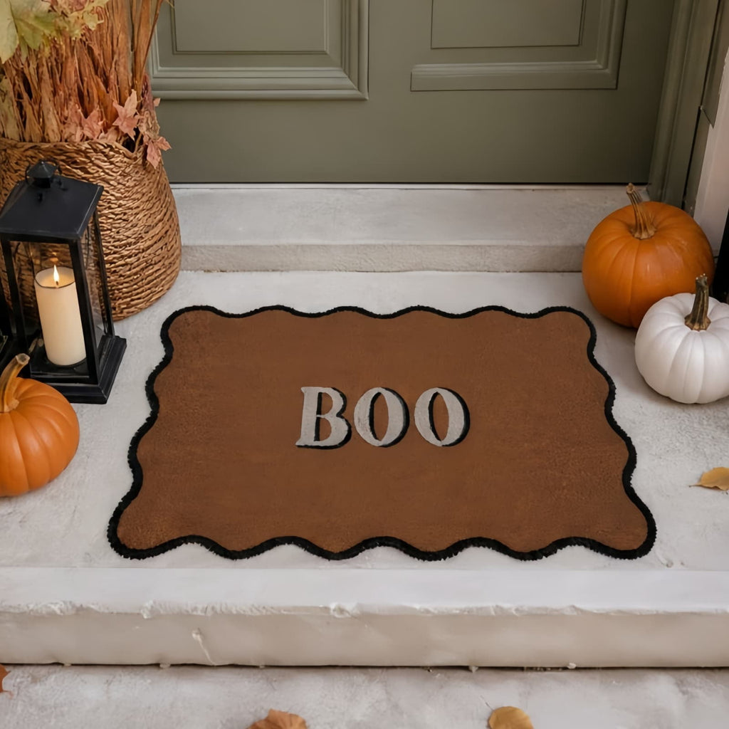 Clearance Natural/Black Floral Bird Outdoor Coir Doormat, 30" x 18"