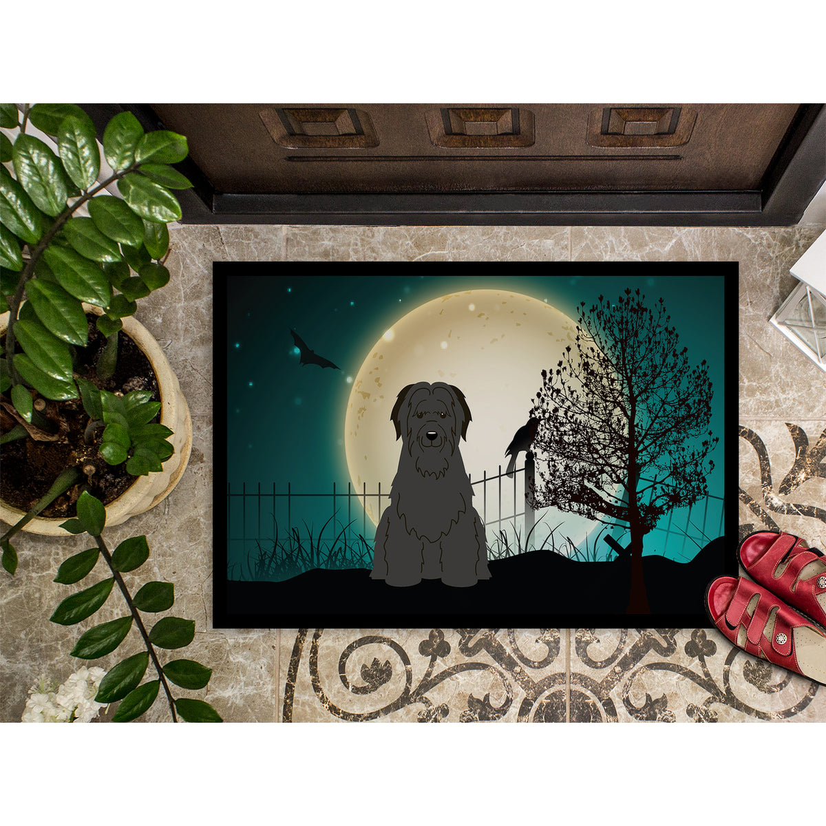 Carolines Treasures BB2271JMAT Halloween Scary Briard Black Indoor or Outdoor Mat, 24 x 0.25 x 36 in.
