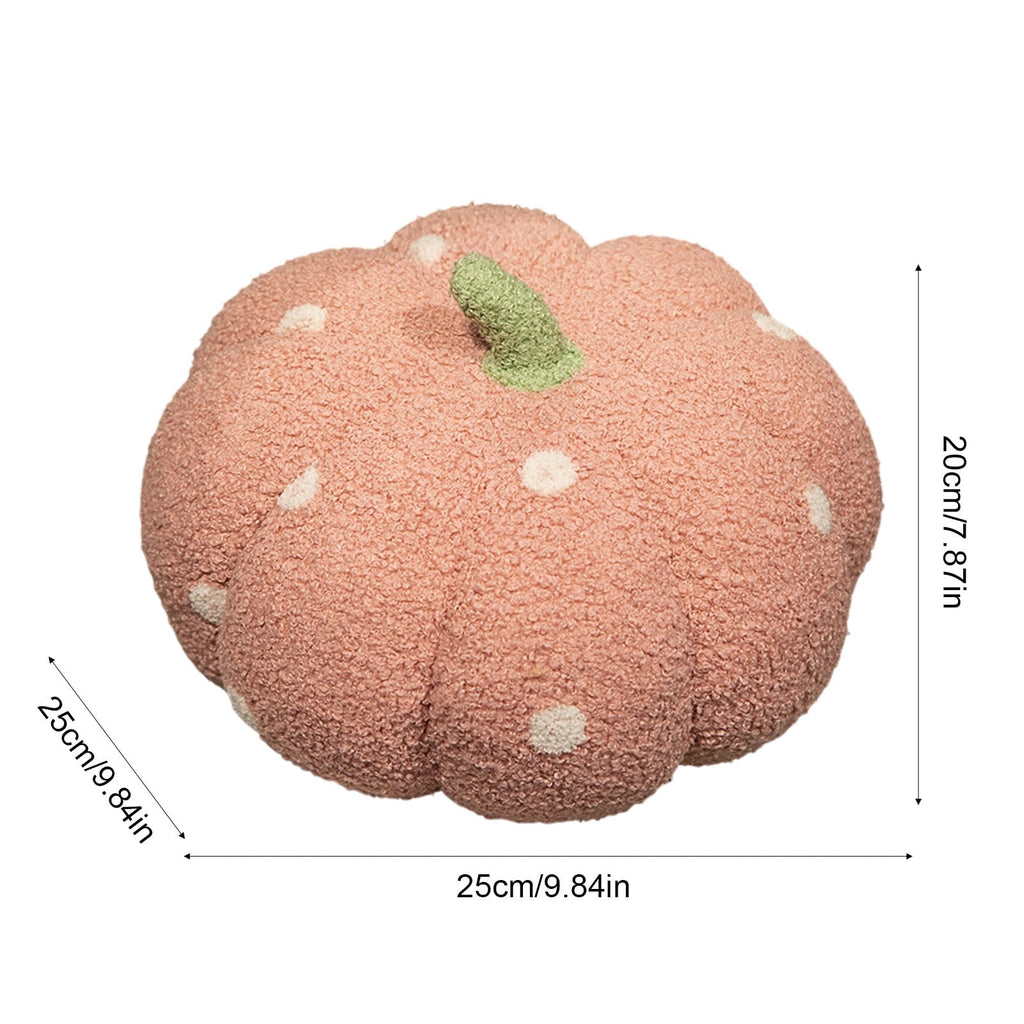Yhmxh Soft Fluffy Pumpkin Throw Pillow, 3D Plush Sherpa Stuffed Pumpkin Cushion Decor, Cute Autumn Harvest Pumpkin Shaped Plush Toy for Sofa Couch Bed Farmhouse Thanksgiving Halloween Party Decor