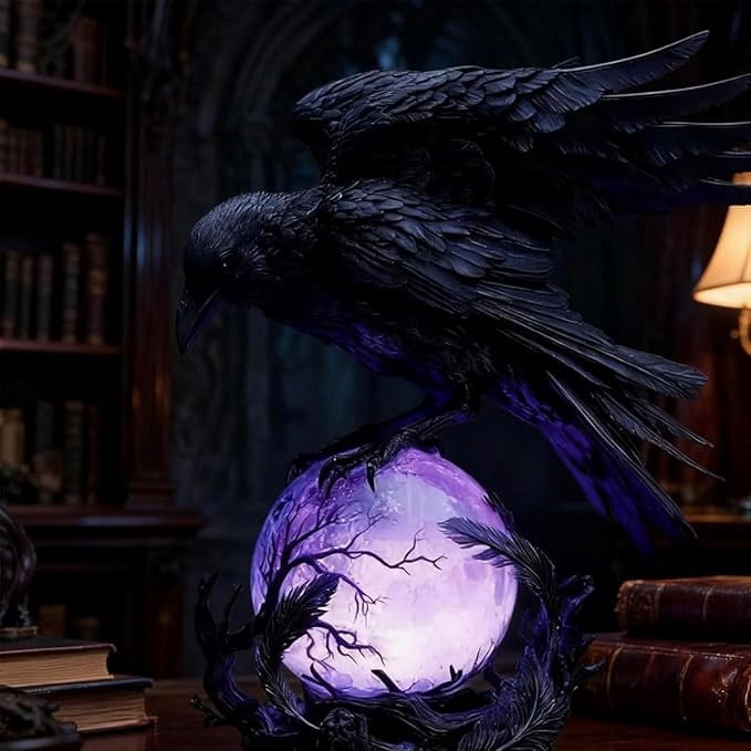 BZPIZ Witch Hat Lamp Handcrafted Retro Resin Stained Witch Hat Desk Lamp Halloween Home Decor Gothic Wizard Hats Night Light for Bedroom & Bookshelf