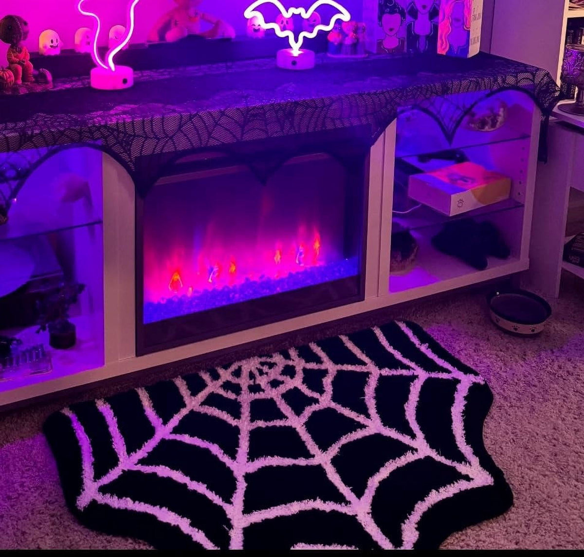 Konghyp Halloween Floor Mat Non-slip Rug, Cozy Spiderweb Decoration, Perfect for Living Room Entrance Bedroom, Ideal for Holiday Gathering, Indoor Use Entrance Mat