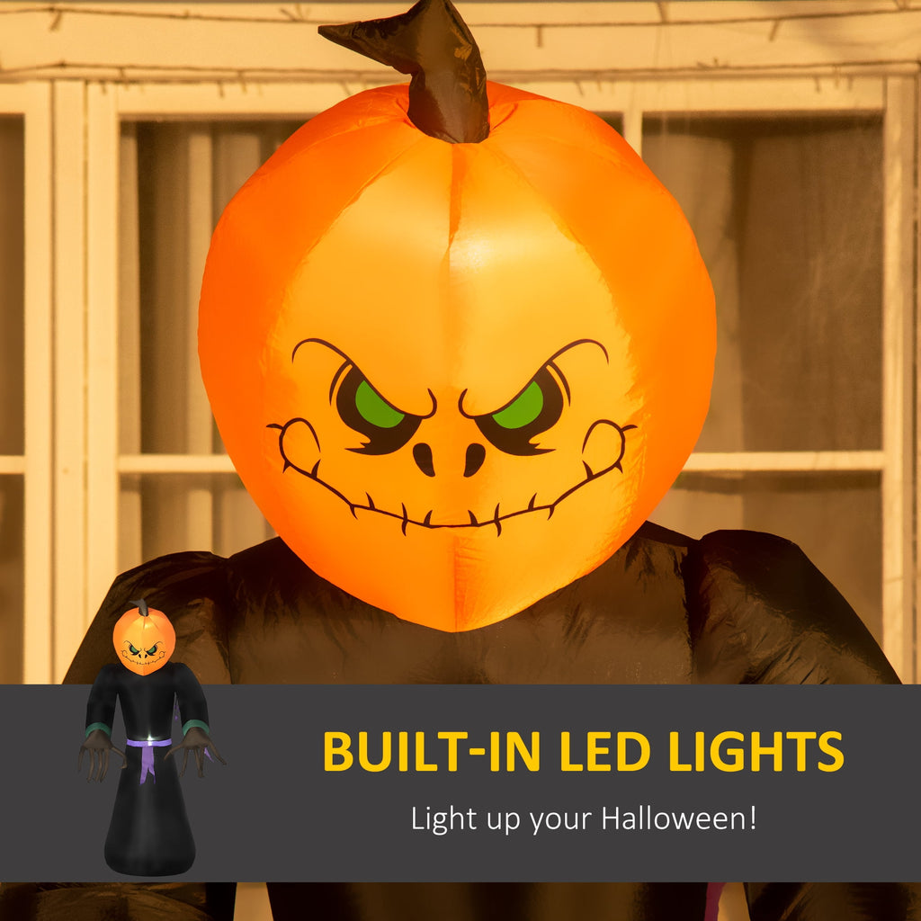HOMCOM Halloween Inflatable Pumpkin with LED Lights for Garden Indoor Outdoor