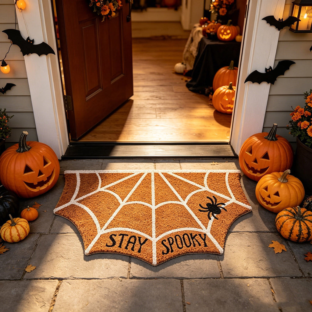 Halloween Door Mat Classic Print Skidproof Mat 15.75x23.62in Polyester Skidproof & Dirt Trapping for Front Door Porch Entryway by MPOISVA