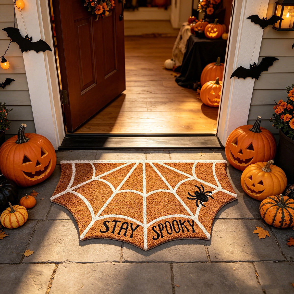 Halloween Door Mat Classic Print Skidproof Mat 15.75x23.62in Polyester Skidproof & Dirt Trapping for Front Door Porch Entryway by MPOISVA
