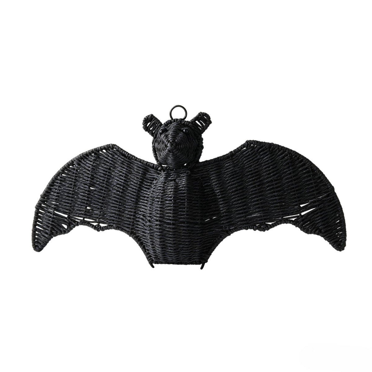 Black Rattan Wall Decoration, Halloween Wicker Bat Art, Indoor and Outdoor Festive Decor, Durable Plastic Material
