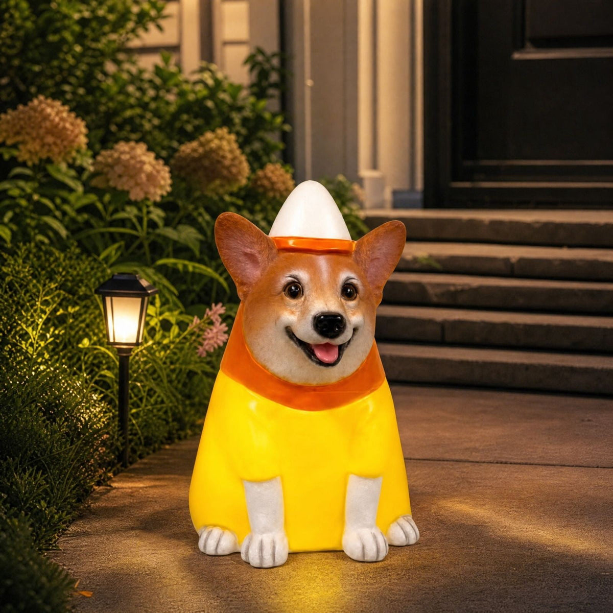 2026 New Halloween Light‑Up French Bulldog Figurine, Shark Outfit Dog Statue with Glowing Pumpkin, Waterproof Resin Table Holiday Decorations, Cute Spooky Halloween Decorations for Porch Yard Home