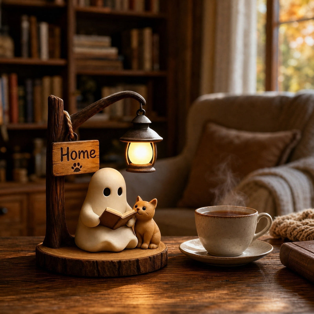 BZPIZ Witch Hat Lamp Handcrafted Retro Resin Stained Witch Hat Desk Lamp Halloween Home Decor Gothic Wizard Hats Night Light for Bedroom & Bookshelf