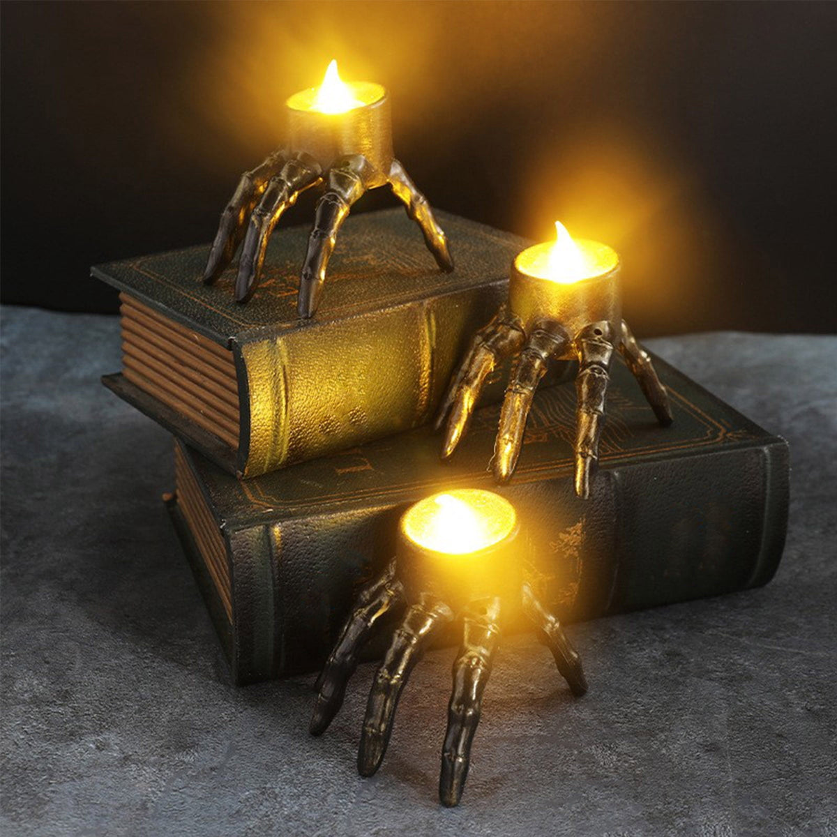 Halloween Spooky Skeleton Hand Candle Flameless Candle Lamp Scary Spooky Candle Halloween Decoration Lights
