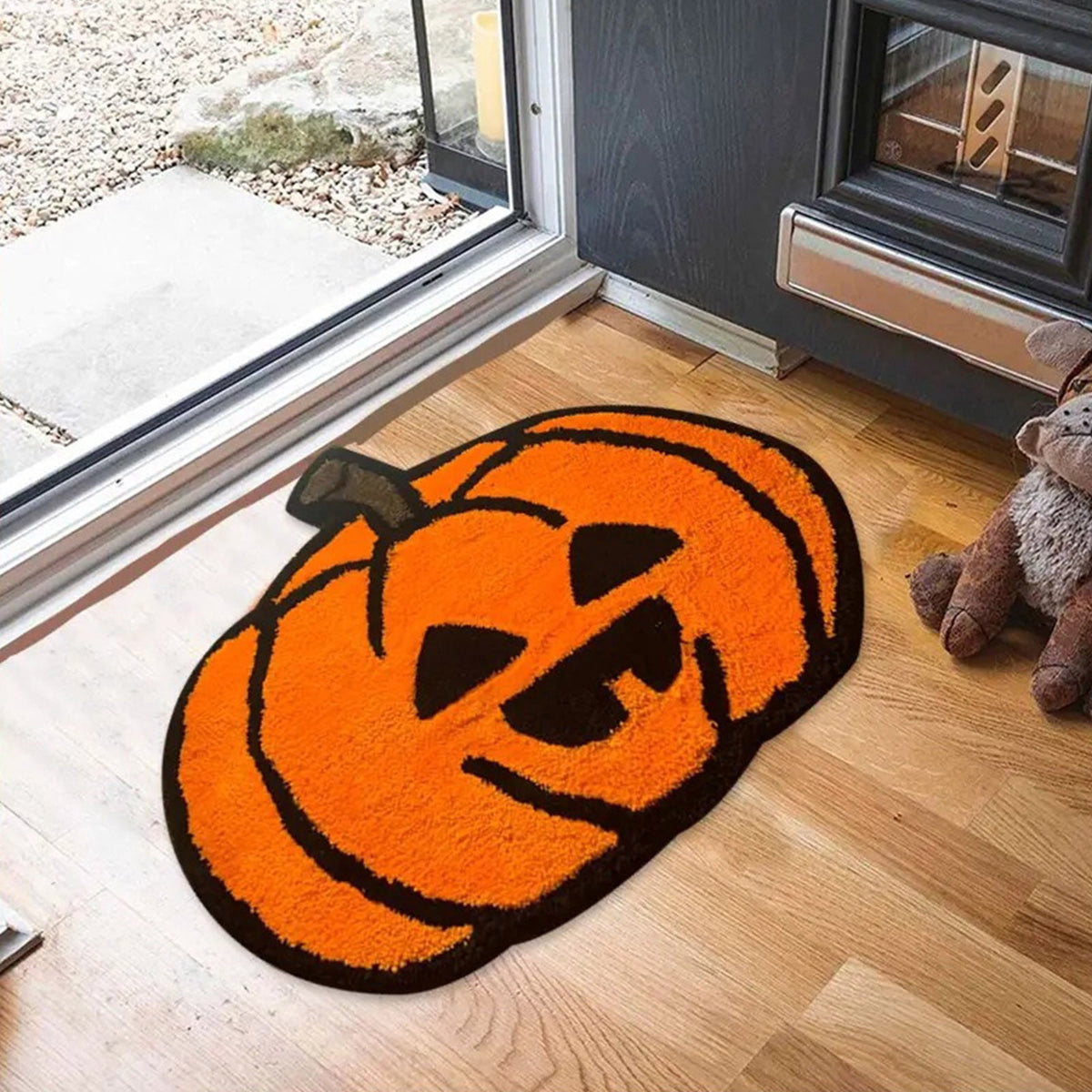 Xuniizn Halloween Mat, 16X24" Velvet Halloween Door Mat for Outside Entrance, Spooky Halloween Rug for Outdoor & Indoor, Non Slip Washable Halloween Doormat, Halloween Bathroom Decor