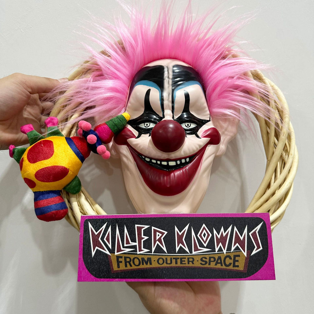 Halloween Clown Wreaths Decorative Door Halloween Wreath Hanging Pende Party Decoration Props 3D Glowing Wreath