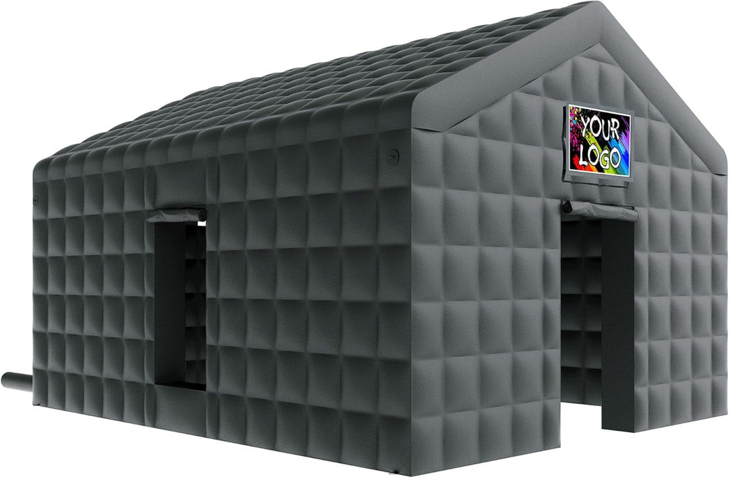 LUXOAK 20x16x14 ft Large Black Inflatable Night Club Tent for Adults with 2 Side Doors, Inflatable Nightclub with Logo Area Gazebo Event House for Wedding Birthday Backyard Party