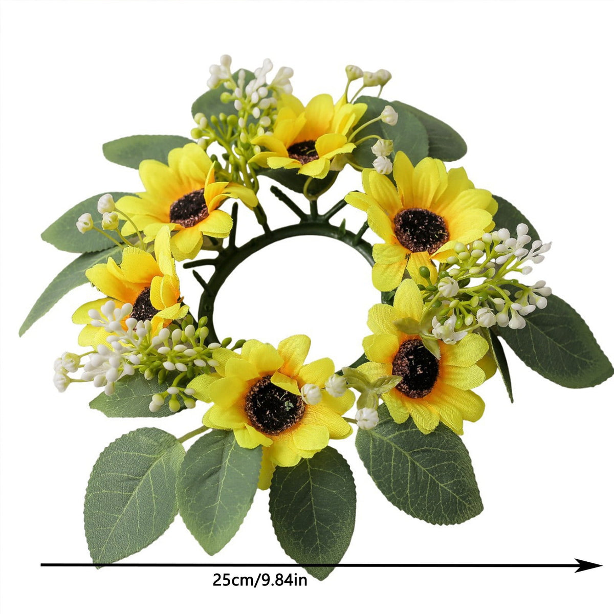 Guozer 1PCS Fall Candle Rings Wreaths Decorative Rattan Garland with Maple Leaf Berries for Thanksgiving Halloween Table Decor (No Light)