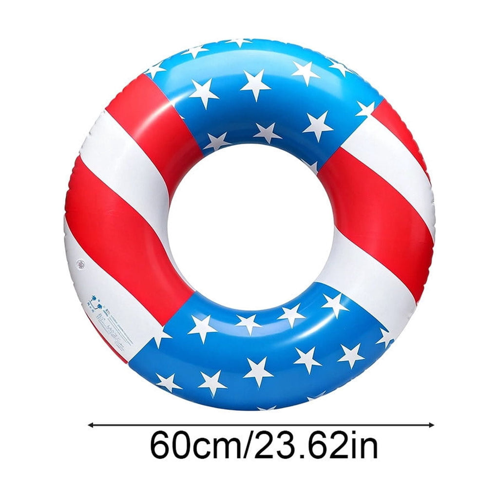 Pool Floats USA Flag Patriotic Swim Pool Tubes for Kids Adults Red White & Blue Pool Floaties Summer Pool Party 250th Anniversary 35in
