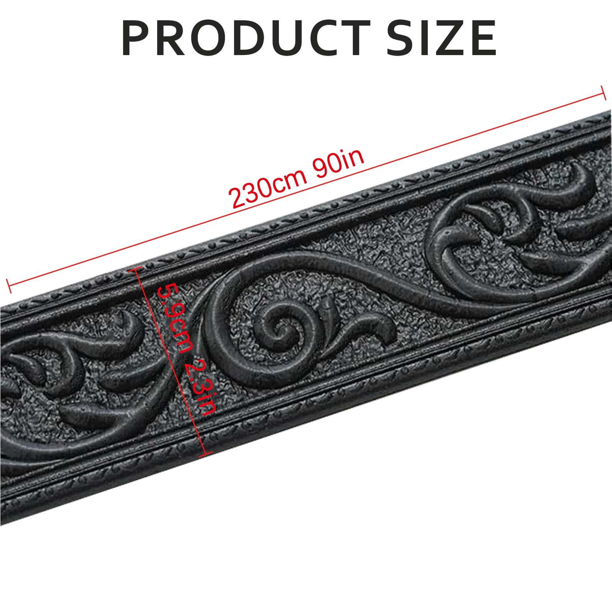 1 Roll Foam Molding Trim Peel and Stick,Flexible Molding Wallpaper Border,Self Adhesive 3D Wall Base Moulding Trim,Wall Edging Lines Foam Baseboard,Wall Base Moulding Trim,(White,90.55x3.14 in)
