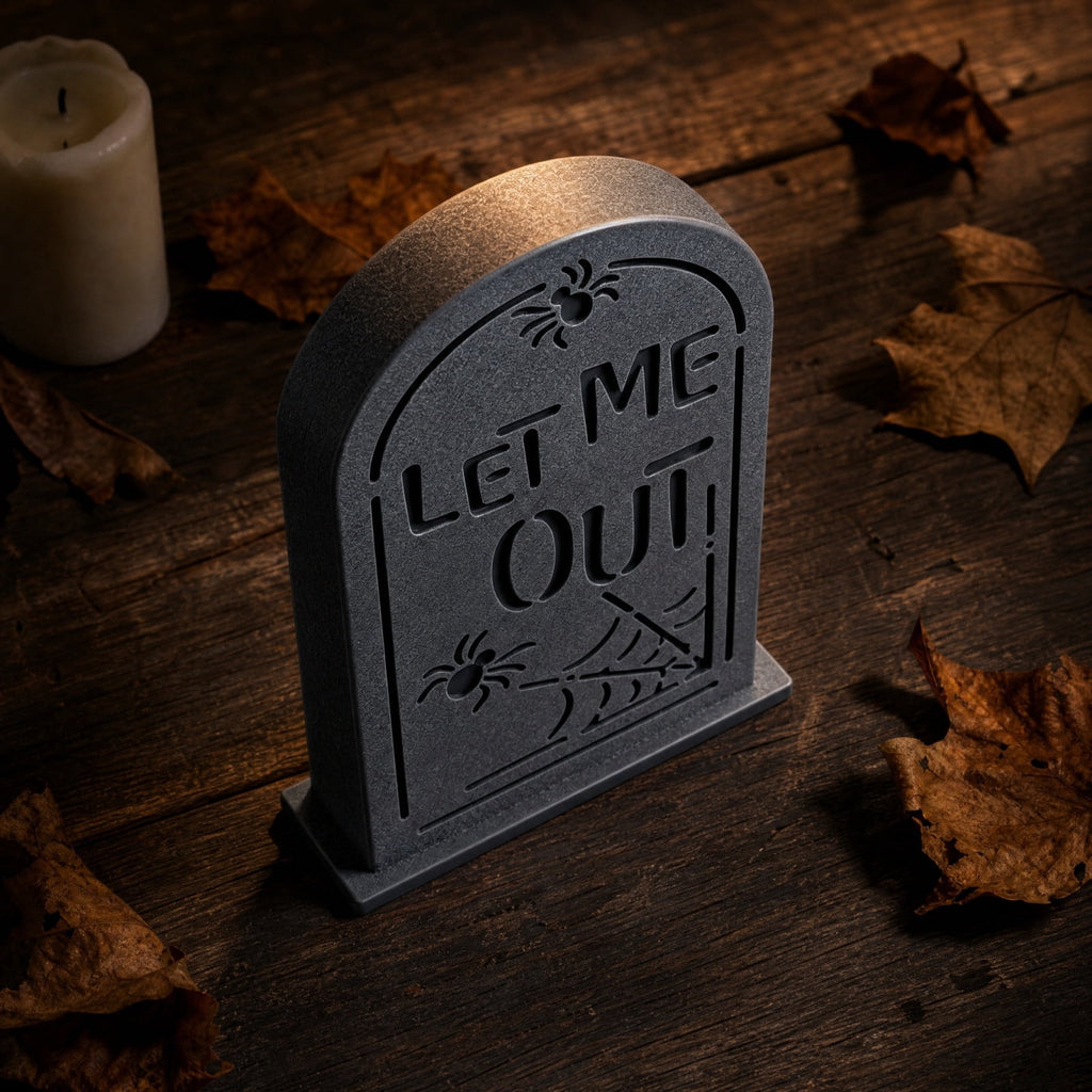 AURIGATE Lit Halloween Tombstone Decoration, Resin Light Up Tombstone with Skeleton Hands, for Tabletop Mantel Spooky Party Decor