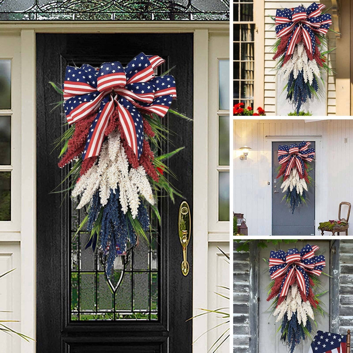 AZXY 4th of July Wreath,Patriotic Wreath,Independence Day Wreaths,Memorial Day Decorations