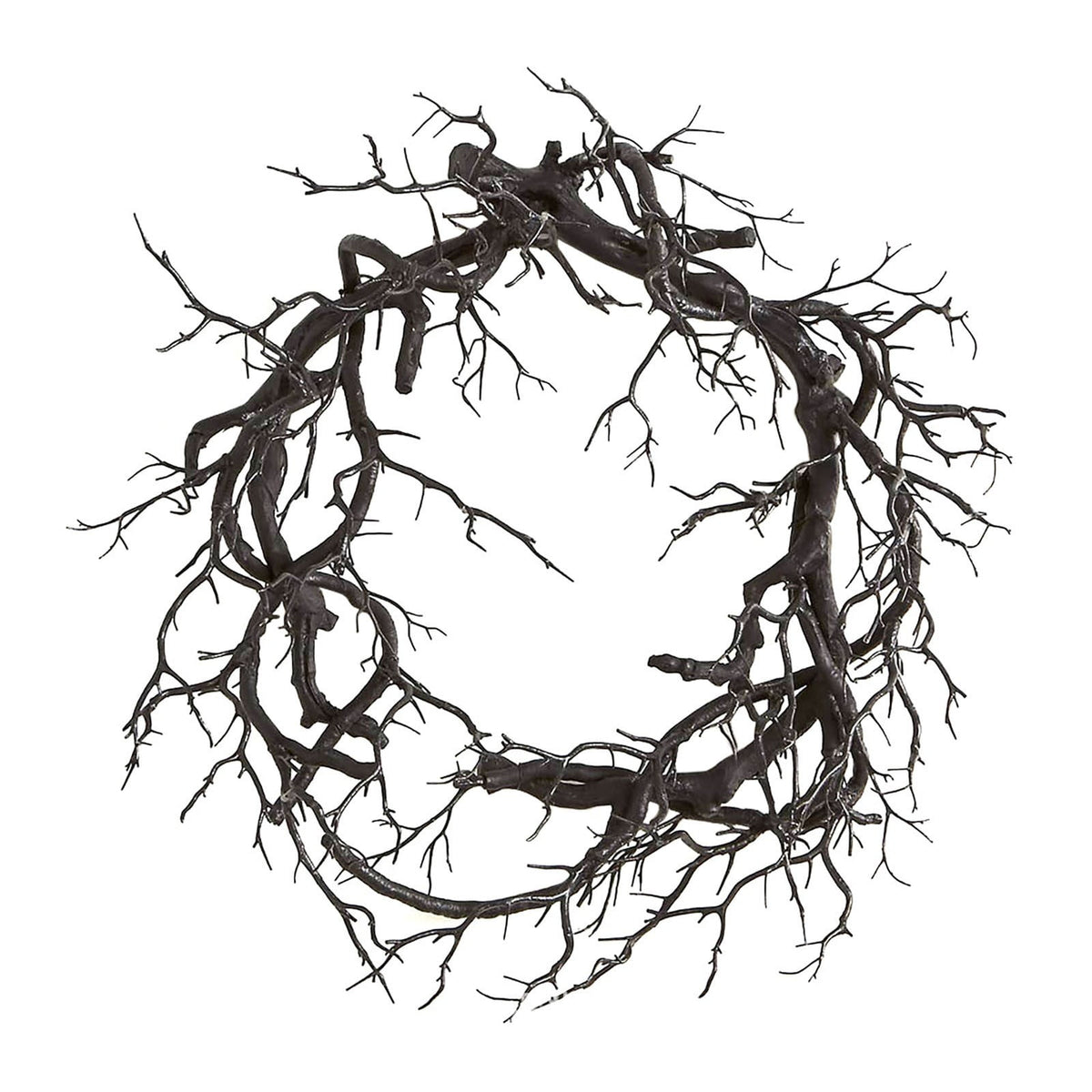 Artificial Black Branch Halloween Wreath for Front Door Outdoor Decor Black Grapevine Wreath with Dead Branch Garland for Indoor Party Home Wall Seasonal Pendant