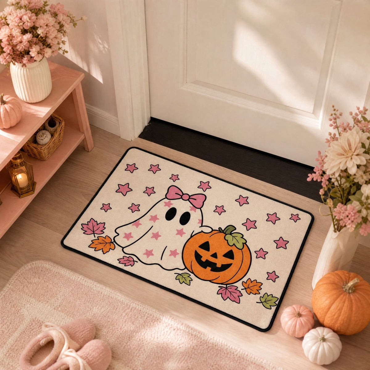 AuroraX Halloween Ghost Decor Outdoor Halloween Decoration Courtyard Tabletop Desktop Haunted Halloween Decoration for Yard Garden Pink