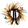 Wheat with Bats Wreath, Yellow and Black, 24", Halloween by Way To Celebrate