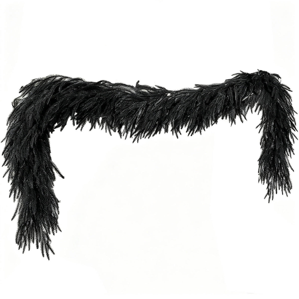 Black Halloween Garland,9 Ft Halloween Garland For Mantle,Black Norfolk And Halloween Decorative Wreath Real Touch Halloween Garlands Faux Garland.(120 Head)