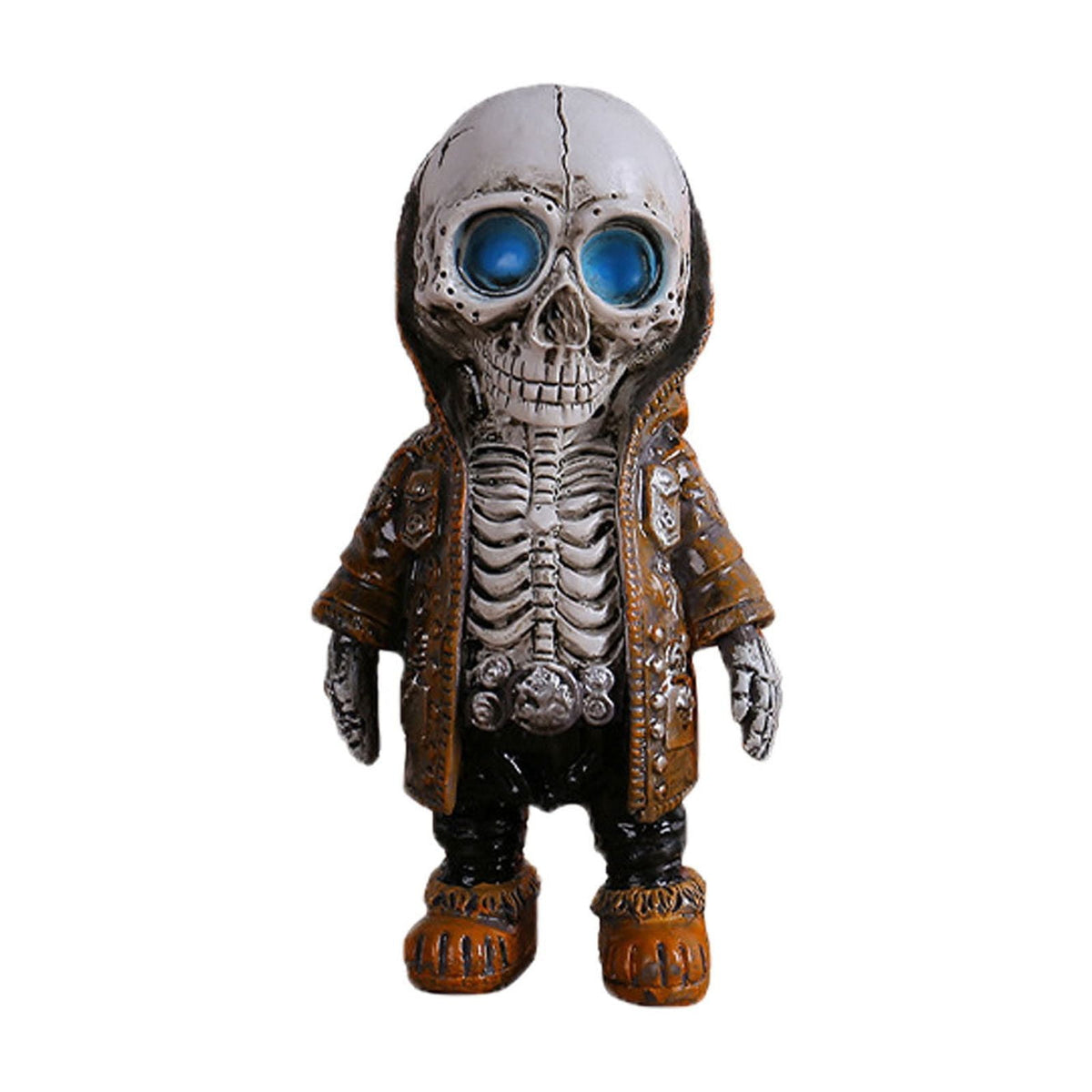 CASAFUN Cool Skeleton Man Figurines Street Dance Style Skull Resin Statues Indoor Tabletop Halloween Decorations for Home Decor