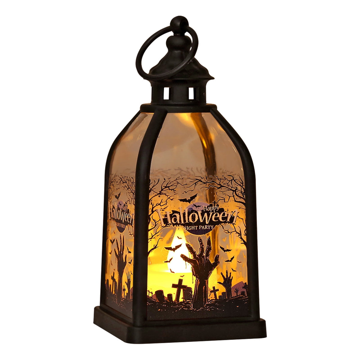 Cheapark Halloween Lanterns Decorations, Battery Operated Black Pumpkin Witch Lanterns, Flickering Light For Indoor Party Home Decor