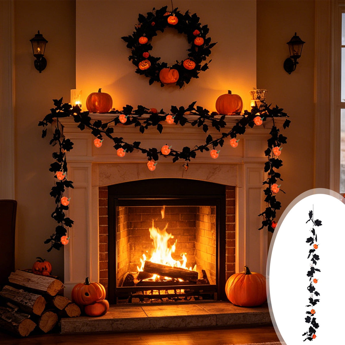 CuiLiyq Halloween Tinsel Garland, 78.7 Inch Black Purple Silver Foil with Bats and Ghosts, Party Decor for Mantel, Staircase, Doorway