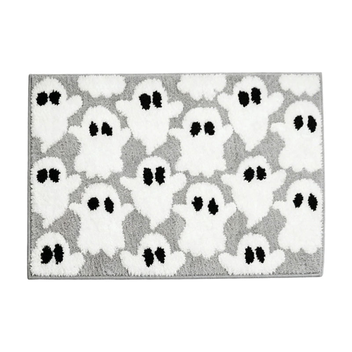 Halloween Heart Print Doormat 60x40cm, Black Orange Spooky Entry Mat for Front Door, Non-Slip Indoor Outdoor Rug